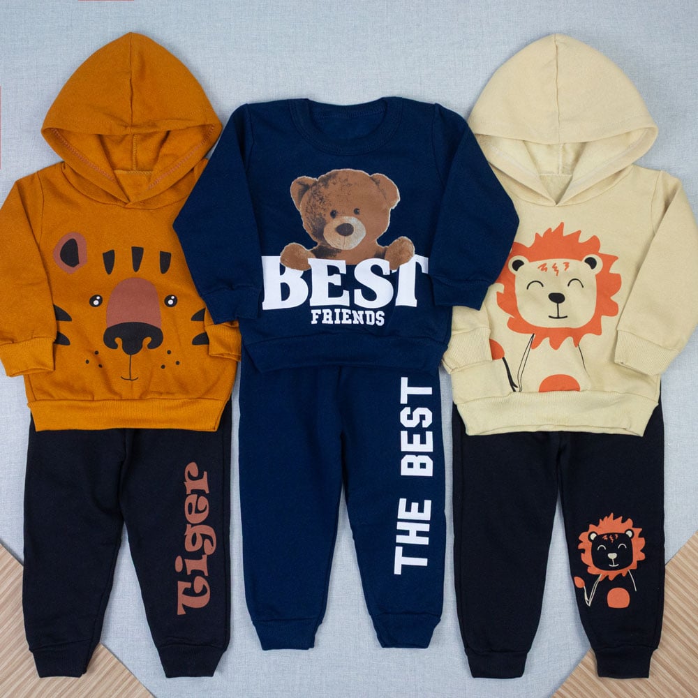 Conjunto Bebê Menino Moletom Orango Com E...