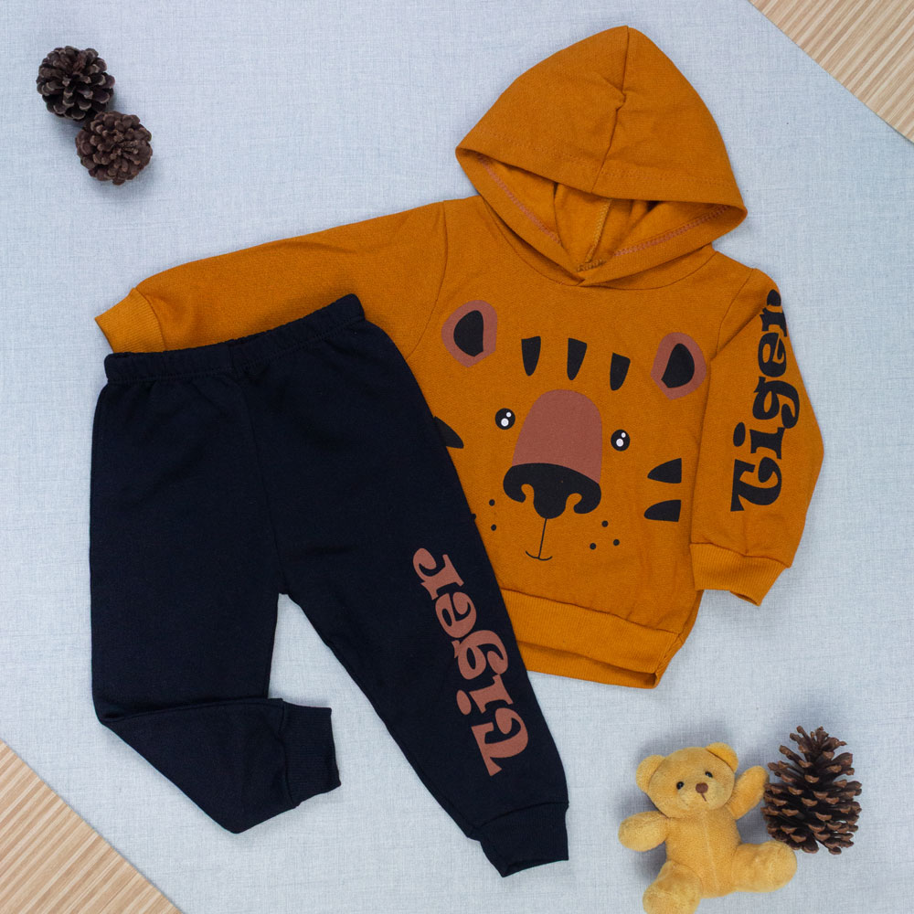 Conjunto Bebê Menino Moletom Orango Com E...