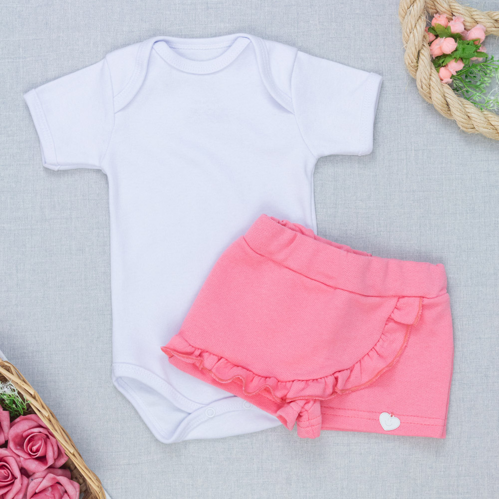 Look Da Bebê Com Body Manga Curta Shorts ...