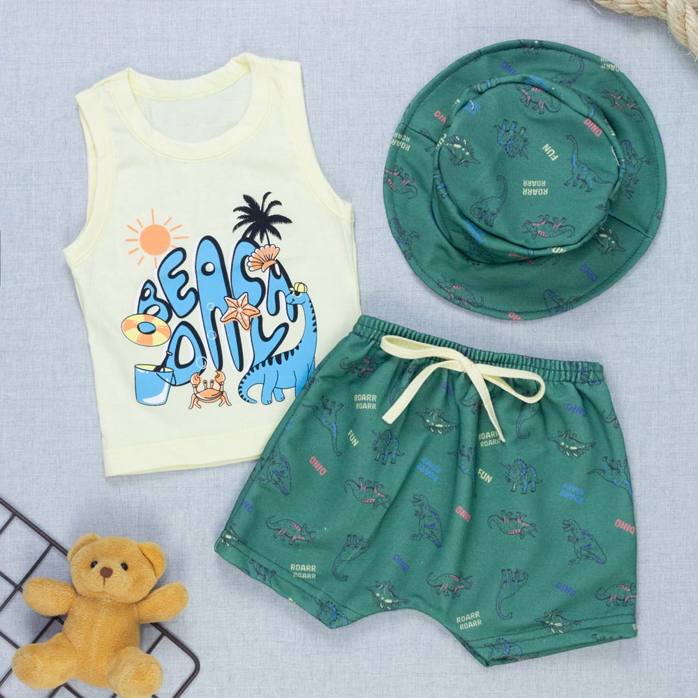 Kit Verão Bebê Regata Estampada, Bermuda ...