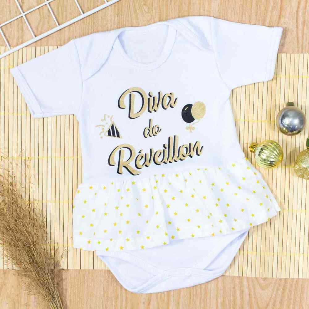 Body Saia Curto Ano Novo Diva Para Bebê A...