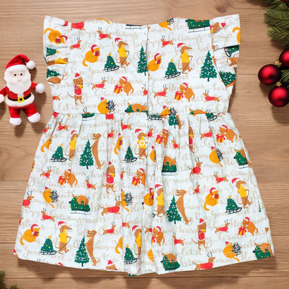 Vestido Para Bebê Tricoline Com Babado Na...