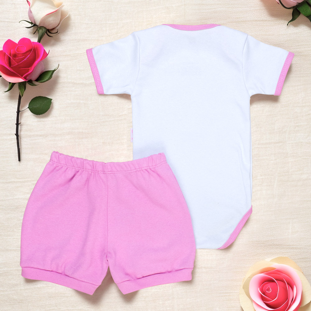 Conjunto Bebê Verão Rosa Coelhinha Fofo E... Conjunto Bebê Verão Rosa Coelhinha Fofo E...