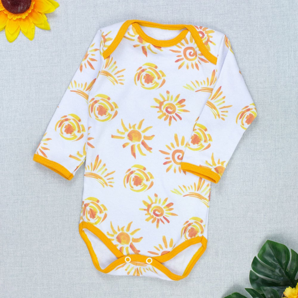 Body Estampado Sol Em Aquarela - Toque Su...