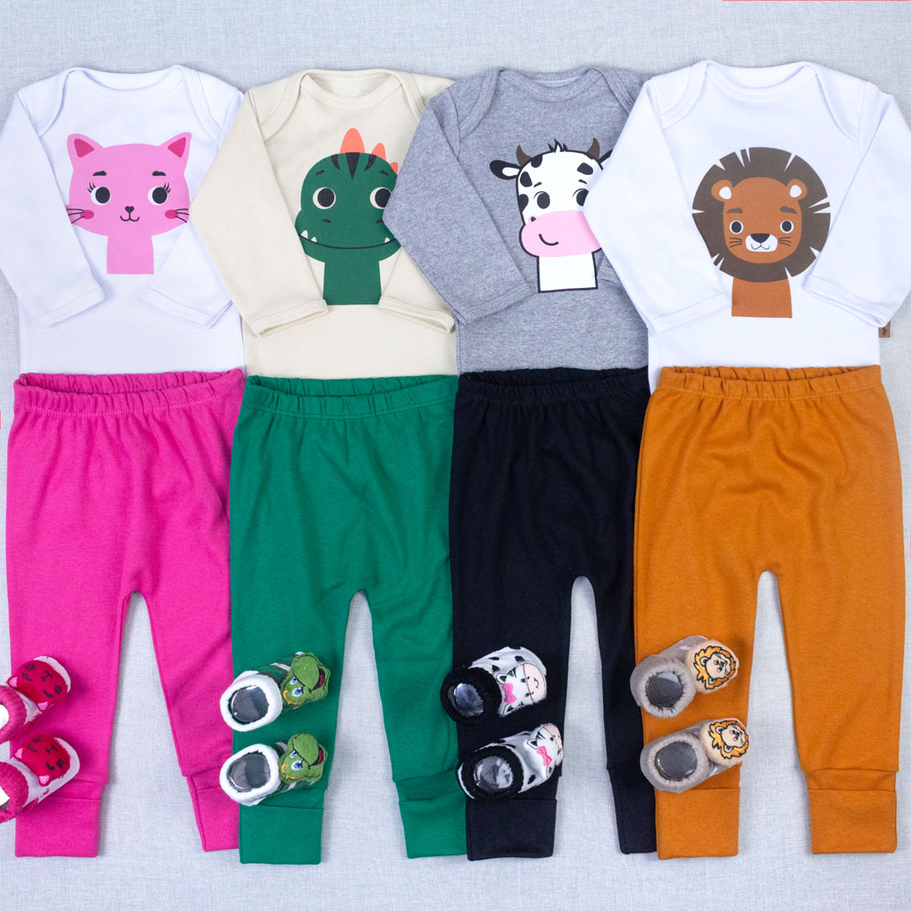 Conjunto Bebê Completo Body Manga Longa, ...