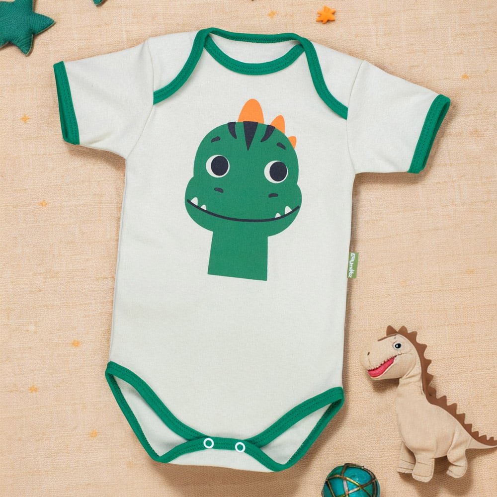 Body Bebê Dino Bege Conforto Para Meninos...