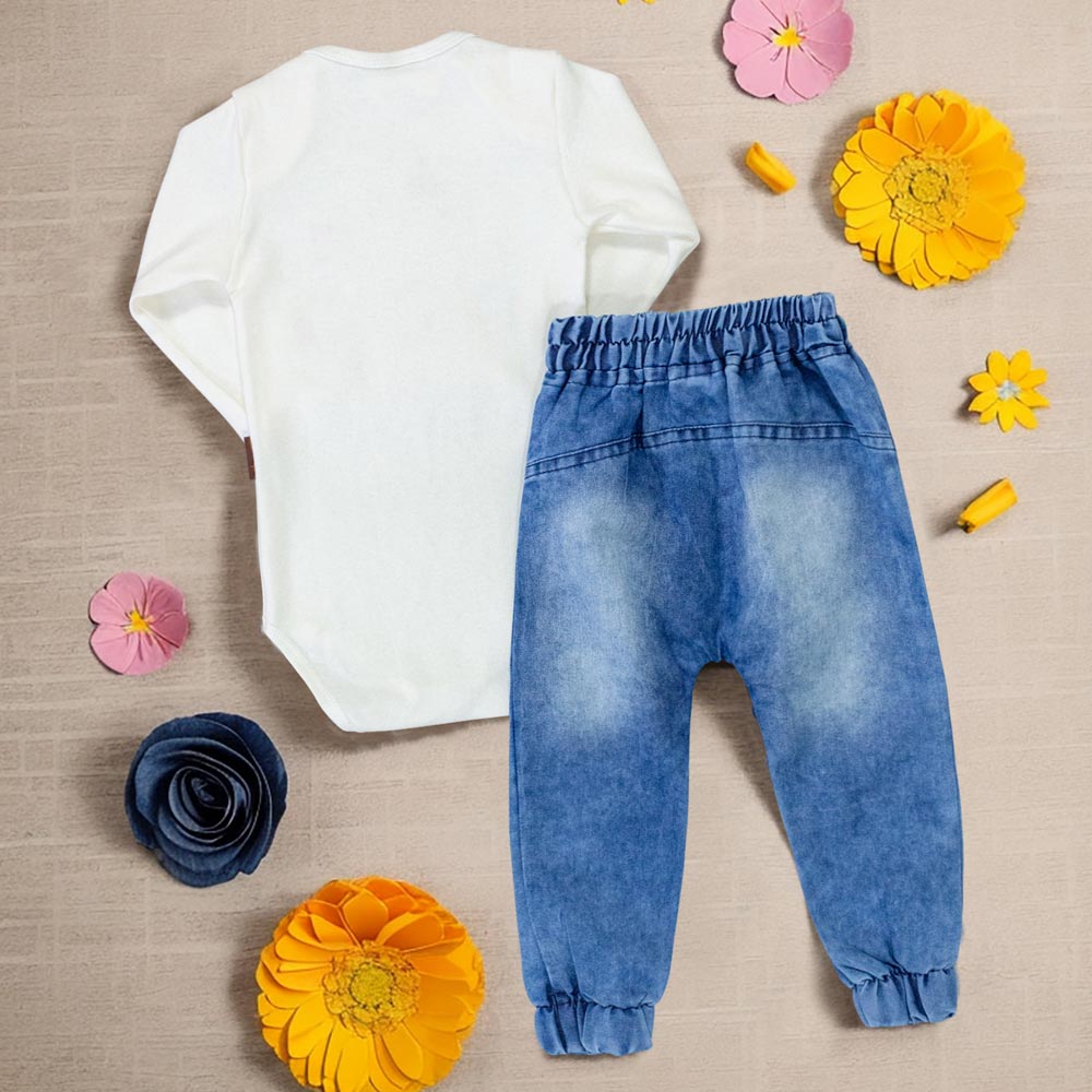 Conjunto Para Bebê Body Bordado E Calça J...