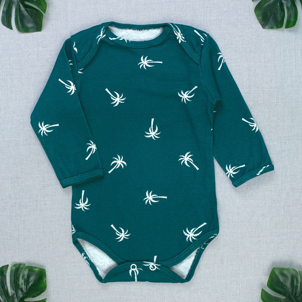 Body Bebê Estampado Coqueiros - Ideal Par...